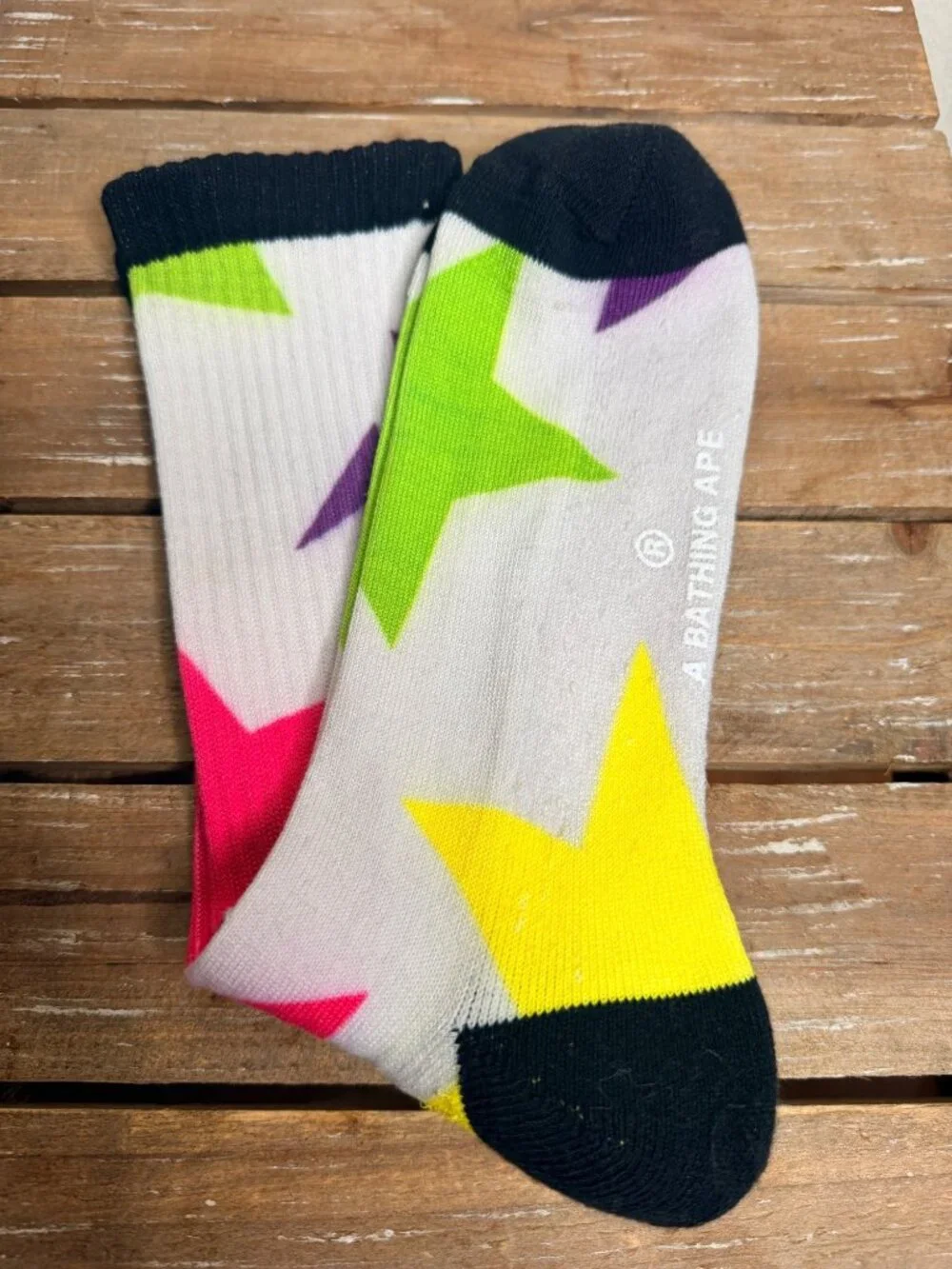 BAPE A Bathing Ape Multicolor BAPE STA Star Crew Socks